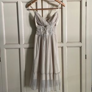 RARE Vintage Frederick’s of Hollywood Lace Tulle Corset Midi Dress XS